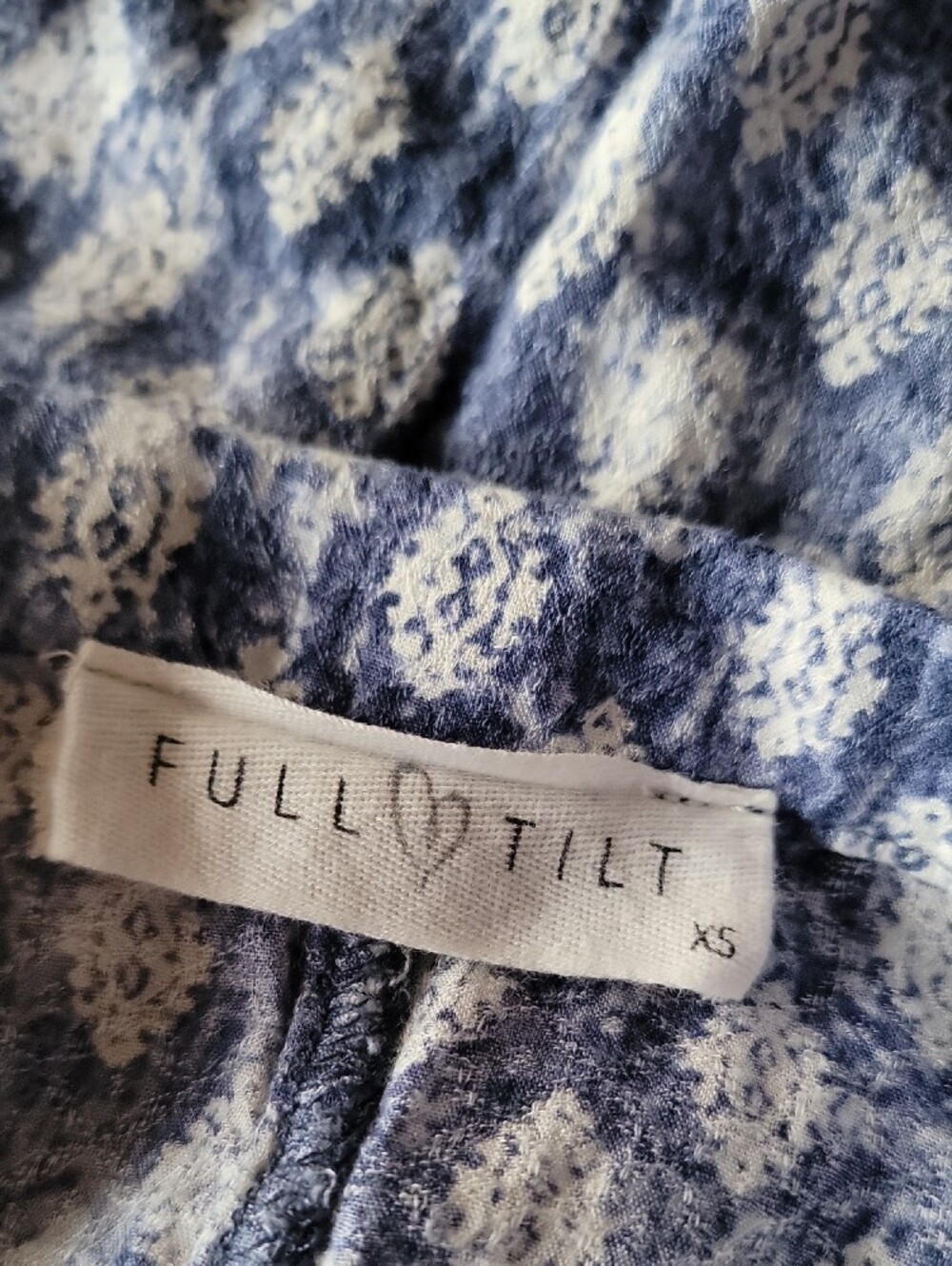 Full Tilt Tilly's Periwinkle Blue Geometric Button Front Skater Skirt XS - Picture 3 of 3